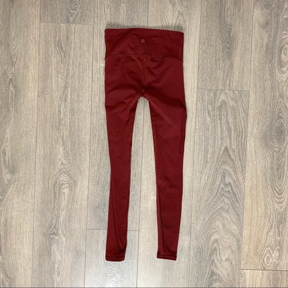 Lululemon Reveal 7/8  Tights Deep Rouge Leggings Mesh Dotted Seamless Size XS - Picture 15 of 16